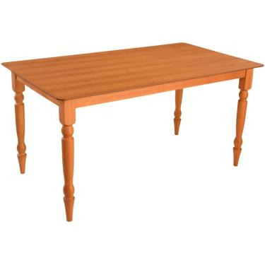 Imagem de Mesa Jantar Orlando Em Madeira Maciça Com Tampo Lâminado 160x90 Pes Torneados