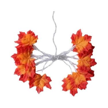 Imagem de Cordão De Luz LED Com Folhas De Bordo Artificiais 2/3/6M Decoração De 