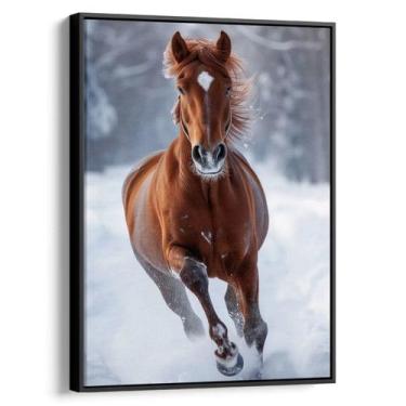 Imagem de Quadro Cavalo Corajoso Galopando na Neve Imaculada - Mioquadros, 120x8