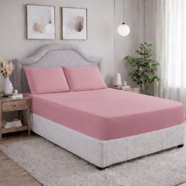 Imagem de Lençol Queen 400 Fios Micropercal 3 Peças Macio e Resistente