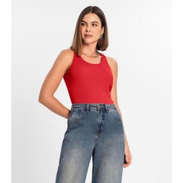 Imagem de Regata Feminina Em Ribana Rovitex Vermelho, P, Vermelho