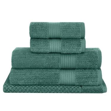 Imagem de Kit Jogo de Toalhas Buddemeyer 5 Peças Banho Rosto e Piso Fio Penteado