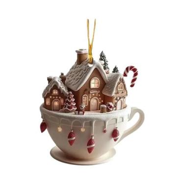 Imagem de Enfeites De Natal Para Canecas De Café: Casas De Neve 2D Em Acrílico, 