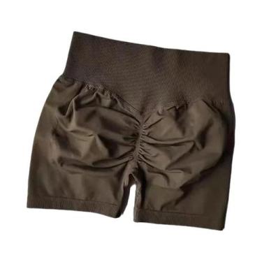 Imagem de Shorts Esportivos De Cintura Alta Para Mulheres, Modelagem Que Levanta