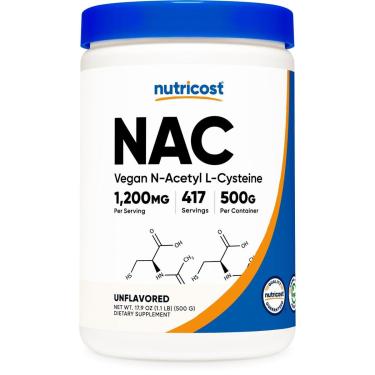 Imagem de Suplemento Nutricost N-Acetil L-Cisteína (Nac) Em Pó 500G-Unissex