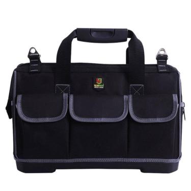 Imagem de Bolsa Ferramentas Maleta Fundo De Borracha Mala Profissional Reforcada 14 Bolsos Eletri...