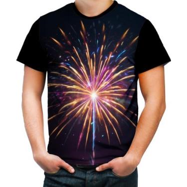 Imagem de Camiseta Colorida Fogos de Artifício Rojões Ano Novo 1 - Kasubeck Stor