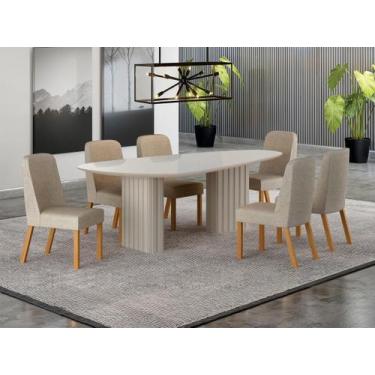 Imagem de Conjunto jantar 6 cadeiras maciça 2x1 vdo Iza - Arbo Design