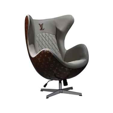 Imagem de Poltrona Decorativa Egg Chair Lv Branco-marsala G53 Design Moderno Estrutura Plástico Gran Belo