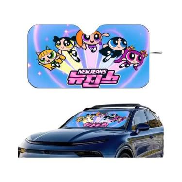 Imagem de Protetor Solar Para Carro Das Meninas Powerpuff, Protetor De Para-bris