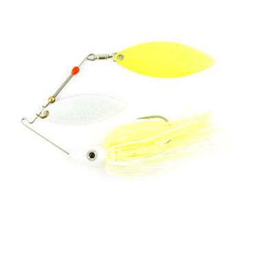 Imagem de Nichols Lures Isca giratória Pulsator Metal Flake Double Willow, Branco/Chartreuse, 14 g