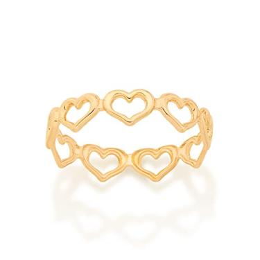 Imagem de Anel com aro de coraçoes folheado a ouro Rommanel (18, sem pedra)