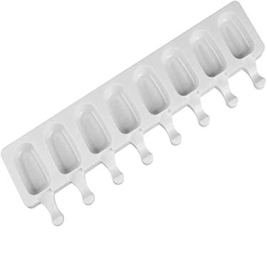 Imagem de Formas de picolé caseiras, moldes de picolé congelados de silicone, conjunto de 8 cavidades, molde oval para sorvete, faça você mesmo, picolé, fácil liberação reutilizável
