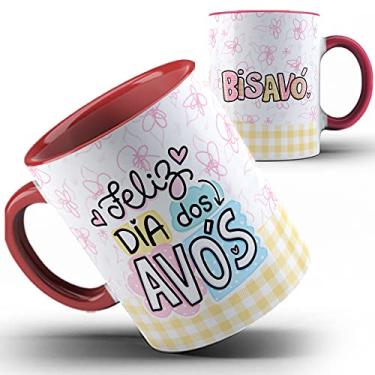 Imagem de Caneca vermelha Feliz dia dos Avós Bisavó Bisa