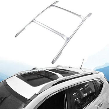 Imagem de UDP 4 peças barras transversais de alumínio prata barras transversais bagagens trilho de teto adequado para Nissan X-Trail Rogue 2014-2020