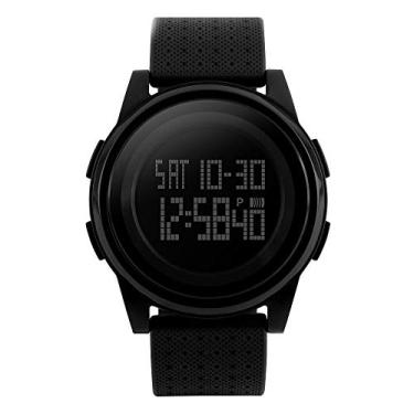 Imagem de Relógios digitais masculinos de relógio militar – Relógio de LED eletrônico – Relógio digital preto à prova d'água e resistente à água para esportes – Relógio de pulso masculino –