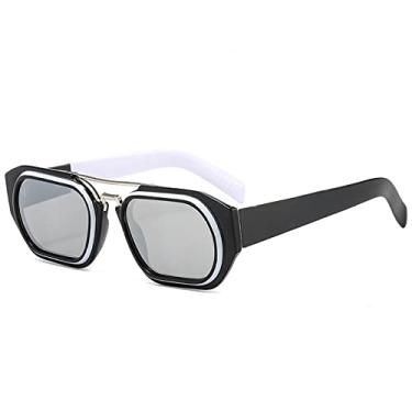 Imagem de Óculos de Sol Quadrado Feminino Vintage Grande Armação Tons Masculino Gafas De Sol Óculos de Sol UV400 Óculos Retângulo Óculos,branco,A