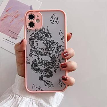 Imagem de Remazy moda dragão animal padrão capa de telefone para iphone 13 12 11 pro max x xs xr 8 7 6 plus capa dura transparente bolsa fosca, estilo 9, para 11 pro max
