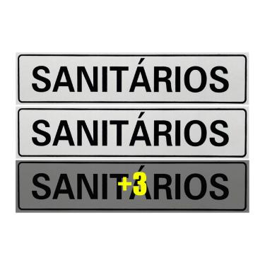 Imagem de Combo 6 Placas De Sinalização Sanitários 30x7 Acesso - B-502 F9e