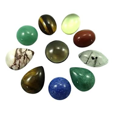 Imagem de 10 pçs pedras naturais ágatas cabochão redondas sem orifício para fazer joias acessórios de joias miçangas suprimentos Deft