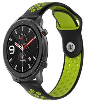 Imagem de Pulseira NSmart compatível com Amazfit GTR 47MM / GTR 2 / GTR 2e / GTR 3 / GTR 4 (Preto com verde NK)