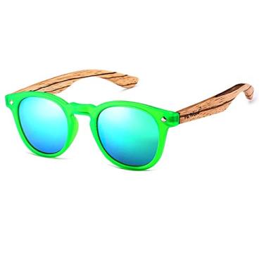 Imagem de Óculos de Sol HU WOOD Kids Polarizados Design Madeira Infantil com Proteção Uv400 (C4)