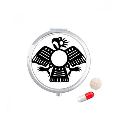 Imagem de Porta-comprimidos com estampa de águia abstrata do Egito Antigo Caixa de armazenamento de medicamentos