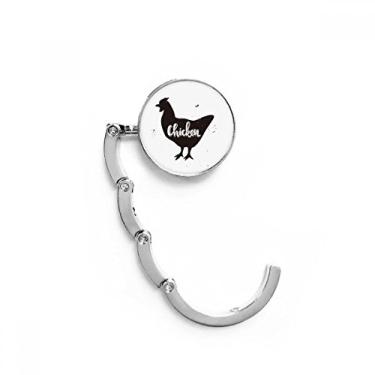 Imagem de Gancho de mesa de animal preto e branco de galinha com fecho decorativo dobrável