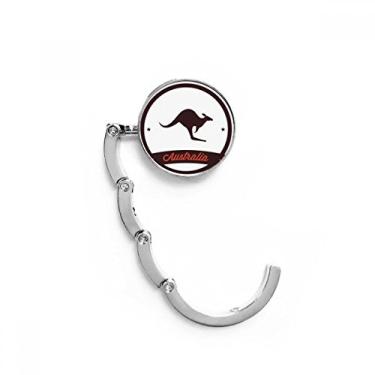 Imagem de Gancho de mesa de ilustração com emblema de Canguru Sabor da Austrália, gancho decorativo dobrável