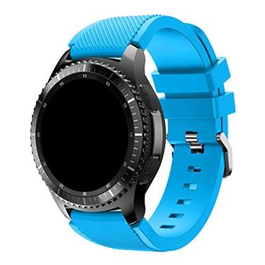 Imagem de Pulseira Silicone 22mm compatível com Galaxy Watch 3 45mm - Galaxy Watch 46mm - Gear S3 Frontier - Amazfit GTR 47mm - Amazfit GTR 2 - Marca LTIMPORTS (Azul Claro)