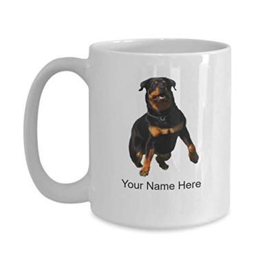 Imagem de Caneca Rottweiler personalizada - Caneca de café Rottweiler - Ideia de presente Rottweiler - Copo Rottweiler personalizado - Caneca de café 425 g
