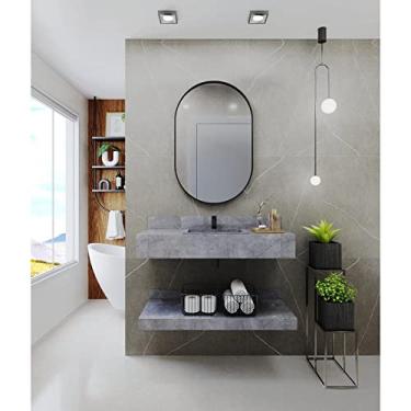 Imagem de Bancada em Porcelanato para Banheiro 100cm com Cuba Darabas Agardi Grafite