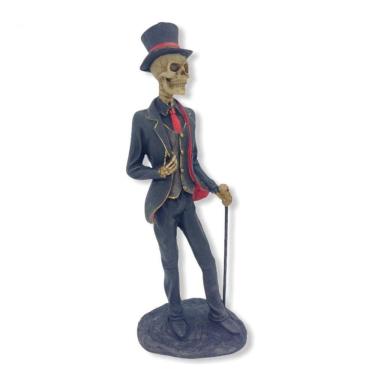 Imagem de Imagem Exu Caveira Preto e Vermelho Resina 27 Cm