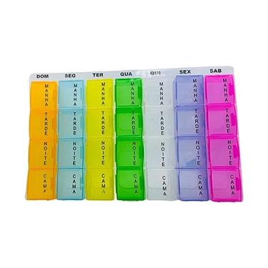 Imagem de Caixa Porta Comprimido 4x Dia Remédio Medicamento Semanal, Porta Remédios Portátil