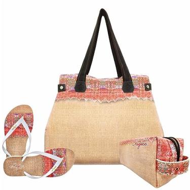 Imagem de Kit Feminino Bolsa, Necessaire e Chinelo Indiana, Magicc Bolsas KIT-164
