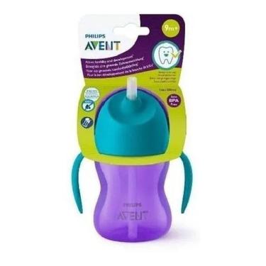 Imagem de Copo Infantil Com Canudo 200ml Roxo Philips Avent - Scf796