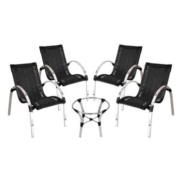 Imagem de Conjunto de Mesa de Centro e 4 Cadeiras Garden para Área Externa
