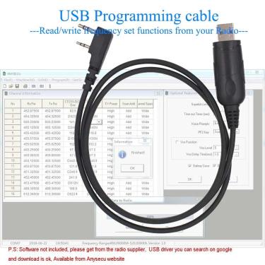 Imagem de ANYSECU-USB-K1 Cabo de Programação USB para Baofeng  UV-5R  QYT  KT-8R  Walkie Talkie  Rádio em Dois