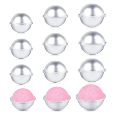 Imagem de Molde de bomba de banho, 24 peças, 3 tamanhos, kit de bomba de banho faça você mesmo de metal para artesanato feito à mão com bomba de spa