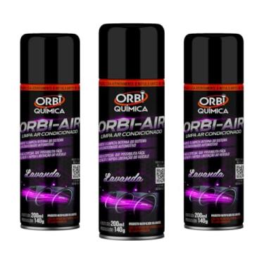 Imagem de Higienizador Orbi-Air Limpa Ar Condicionado Higienização Automotiva Aroma Lavanda Kit com 3 - Orbi Química