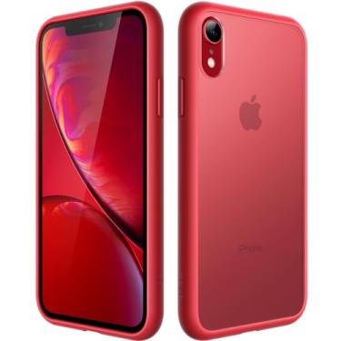 Imagem de JETech Capa Fosca para iPhone XR 6,1 Polegadas, Case Proteção Contra Quedas de Grau Militar à Prova de Choque, Capinha Traseira Translúcida Fosca para Telefone, Anti-Impressão Digital (Vermelho)