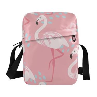 Imagem de ZRWLUCKY Bolsa mensageiro feminina transversal para escola bolsas laterais masculinas flamingo rosa, Colorido., 1 size
