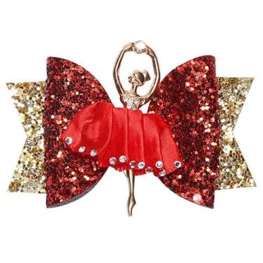Imagem de Presilha de cabelo feminina com strass e lantejoulas brilhantes – Acessório elegante com clipe, 8 cm x 6 cm