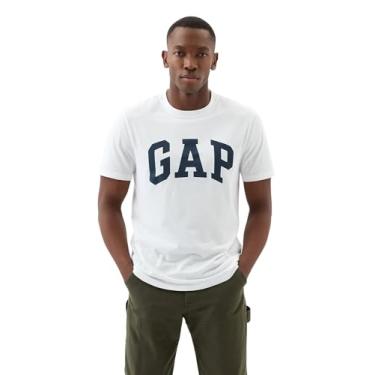Imagem de GAP Camiseta masculina com logotipo macio para uso diário, Branco global, PP