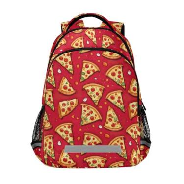 Imagem de CHIFIGNO Mochila infantil para meninos e meninas, linda bolsa escolar grande, mochila de viagem para esportes ao ar livre para mulheres, homens e adolescentes, Cartoon Pizza-2, Medium