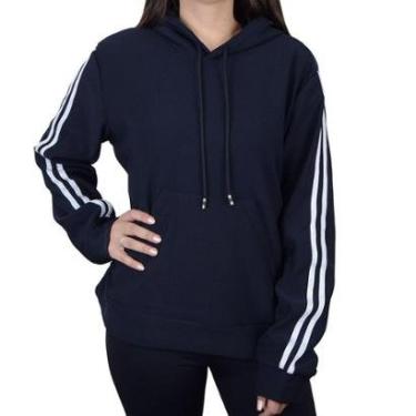 Imagem de Blusa Feminina Facinelli City Lady Moletom Plus Size Azul Marinho - 678036-Feminino