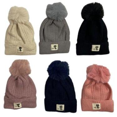 Imagem de Touca Gorro De Pompom Infantil Criança Frio Gatinho-Feminino