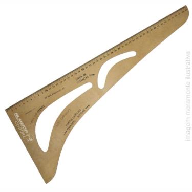 Imagem de Régua Esquadro 50Cm Para Alfaiate Com Cavas - 00509 Em Mdf
