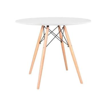Imagem de Mesa de Jantar Redonda Eames Eiffel 80cm branca