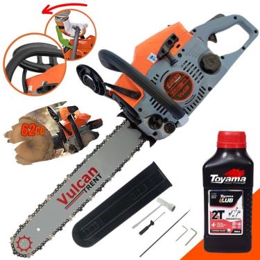 Imagem de Motosserra Profissional Á Gasolina Vulcan VS-620 VS620 2T 62CC 4HP Sabre 20 Polegadas + ÓLEO LUBRIFICANTE TOYAMA 2T